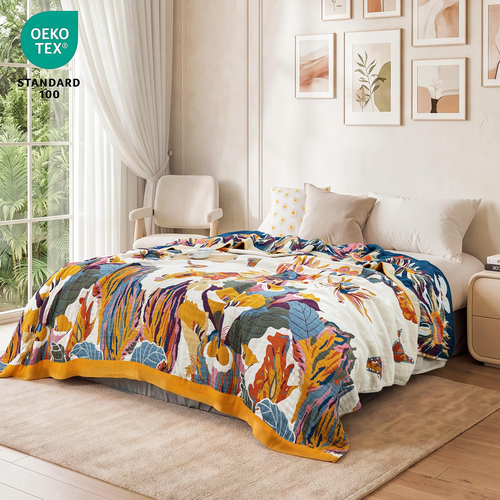布団・毛布 Burlington House 100% Cotton Throw Amazon.com: MSGKV 100% Cotton Throw Blanket for Bed Couch Fall 90